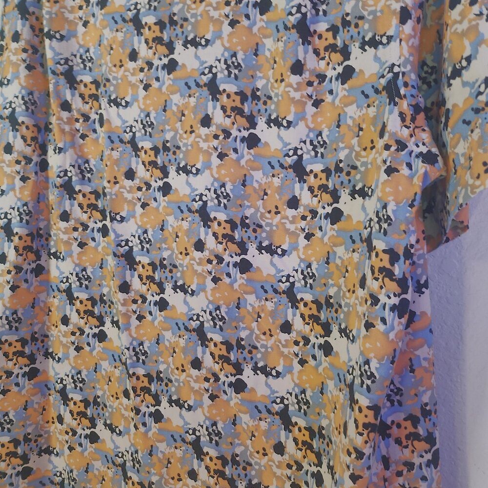 Vintage Silk Circa 1969 Multicolor Polo Vintage Beautiful Shirt 100% Silk - Picture 11 of 11